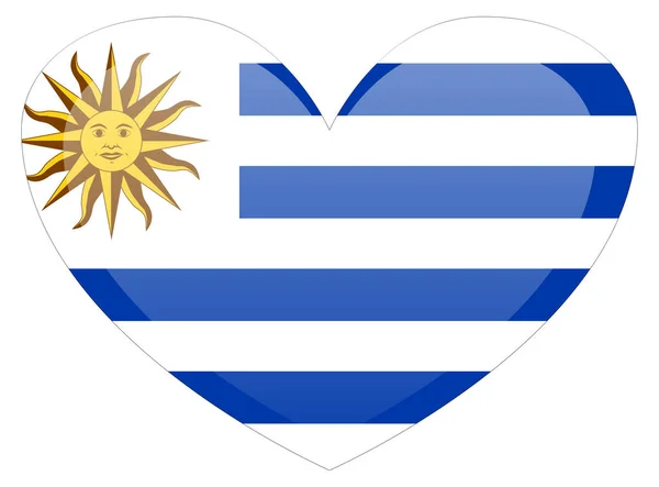 Drapeau original et simple de l'Uruguay isolé dans les couleurs officielles et proportion Correctement — Image vectorielle