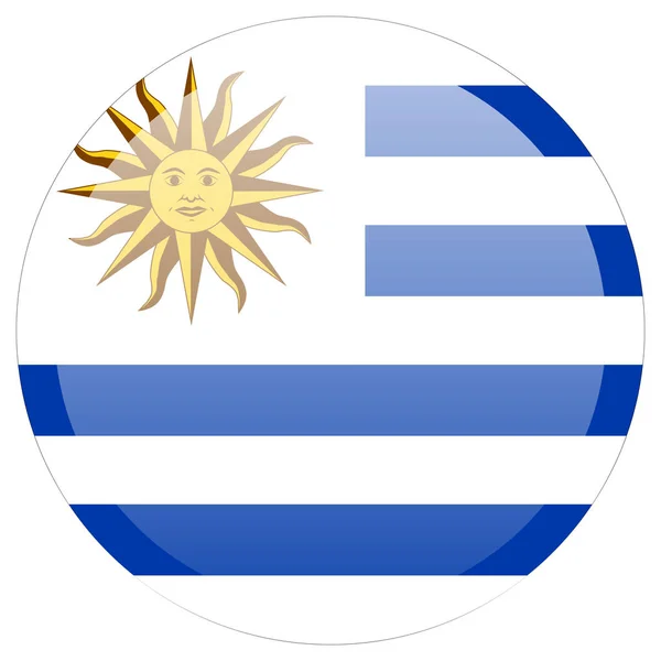 Drapeau original et simple de l'Uruguay isolé dans les couleurs officielles et proportion Correctement — Image vectorielle