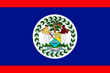 Belize bayrağı. Doğru boyutlar, eleman oranları ve renkler.