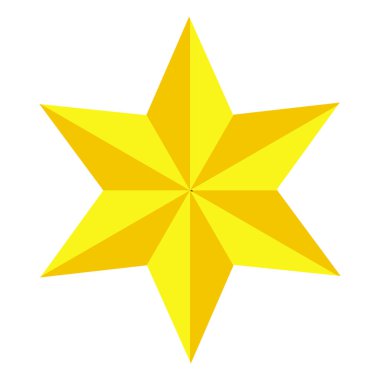 Davud'un Yahudi Yıldızı. Altın altı köşeli yıldız. Altın Magen David. Simge.