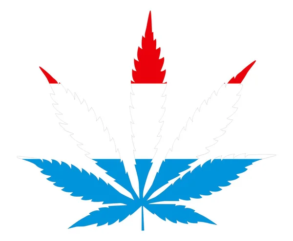 Bandeira da folha de Cannabis. O conceito de legalização da maconha, cannabis no Luxemburgo — Vetor de Stock