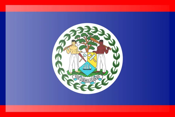 Bandiera del Belize. Dimensioni, proporzioni e colori precisi degli elementi . — Vettoriale Stock
