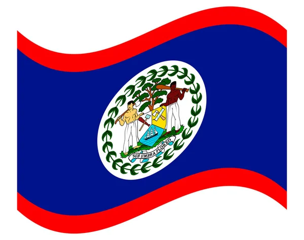 Bandiera del Belize. Dimensioni, proporzioni e colori precisi degli elementi . — Vettoriale Stock
