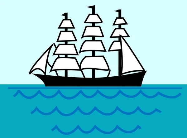 Antiguo draccar escandinavo vikingo, vector de navegación normanda Ilustración sobre fondo blanco — Vector de stock