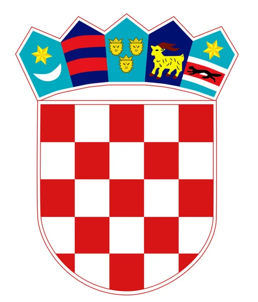 Wapen van Kroatië, zegel of nationale embleem, geïsoleerd op witte achtergrond. — Stockvector