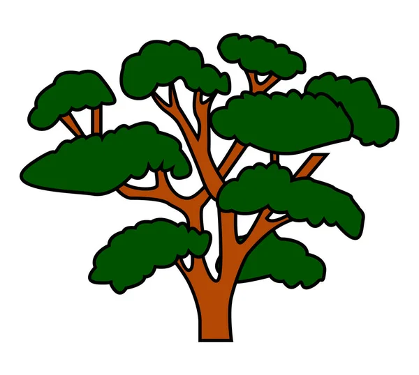 Dibujo continuo de la línea del árbol sobre fondo blanco . — Vector de stock