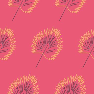 Yeşil ve bej yaprakları ile tropikal dikişsiz desen. Tasarım. Düz orman baskı.