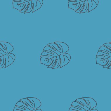 monstera el sorunsuz desen çizilmiş bırakır. Tropikal arka plan.