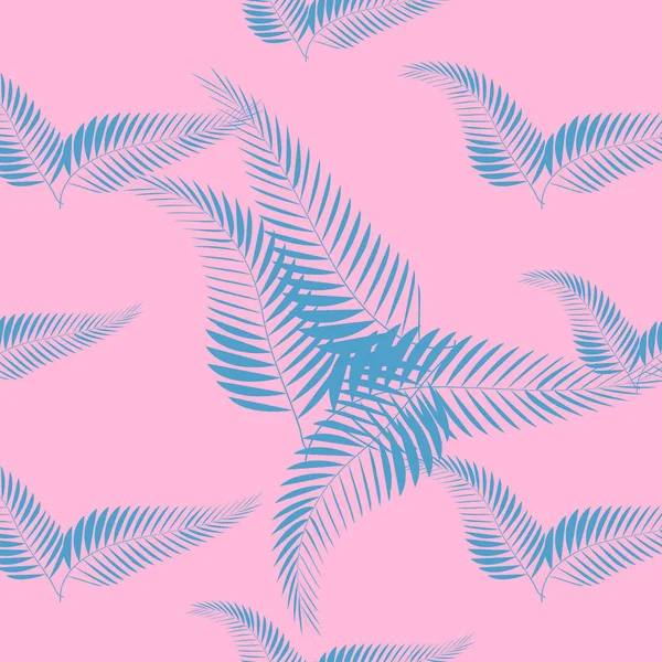 Tropische Palmblätter, Dschungelblätter nahtlose florale Muster Hintergrund — Stockvektor