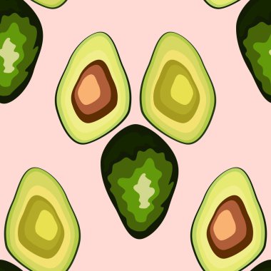 Avokado dikişsiz desen. baskı, kumaş ve organik, vegan, ham ürünler ambalaj. Eko ve sağlıklı gıda lar için doku