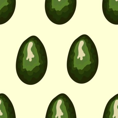 Avokado dikişsiz desen. Bütün ve dilimlenmiş avokado