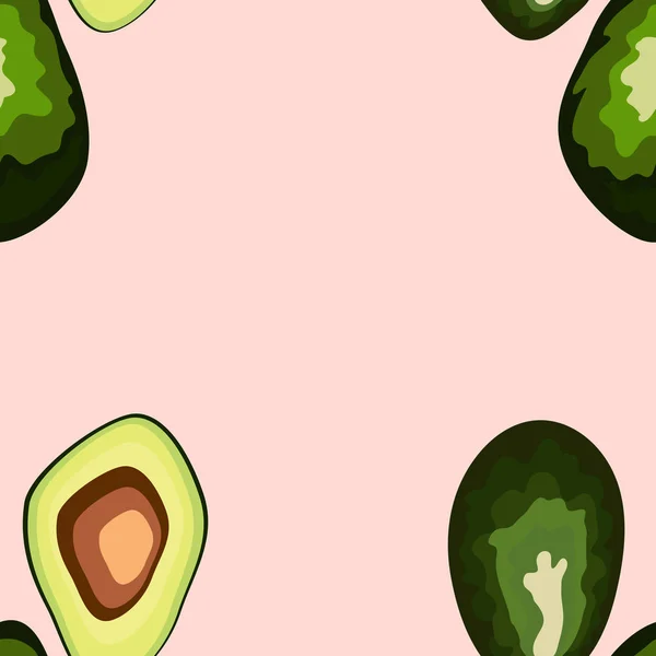 Бесшовный рисунок авокадо. печать, ткань и органические, веганские, упаковка сырья. Текстура для экологической и здоровой пищи — стоковый вектор