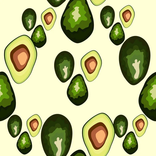 Gesunde Ernährung. Avocado-Print. nahtloses Muster, Druck — Stockvektor