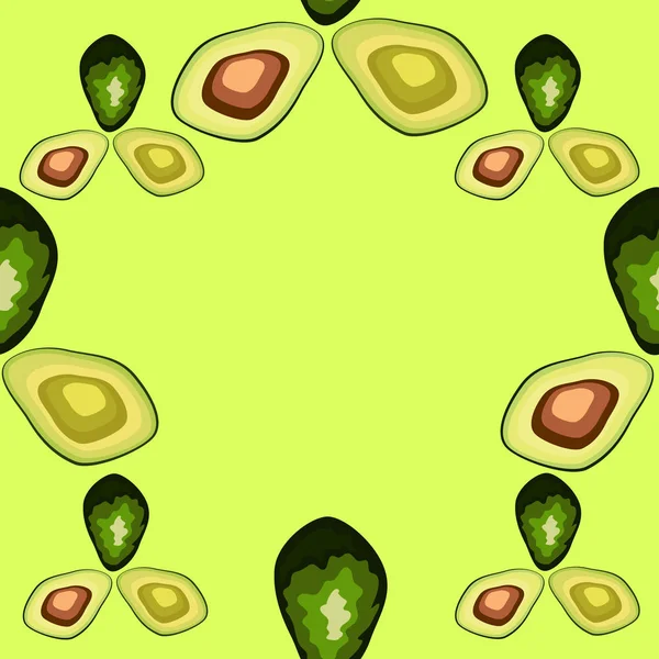 Patrón sin costura de aguacate. impresión, tela y embalaje de productos orgánicos, veganos, primas. Textura para alimentos ecológicos y saludables — Vector de stock