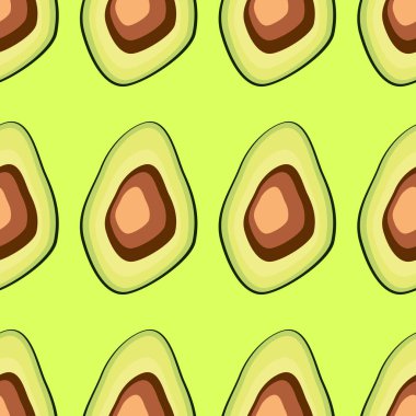 sağlıklı gıda. Avokado izi. Dikişsiz desen, baskı