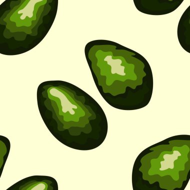 Avokado dikişsiz desen. Bütün ve dilimlenmiş avokado
