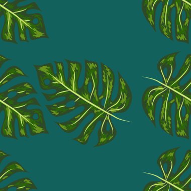 monstera ile sorunsuz parlak sanatsal tropikal desen. modern renkli tropik arka plan allover baskı