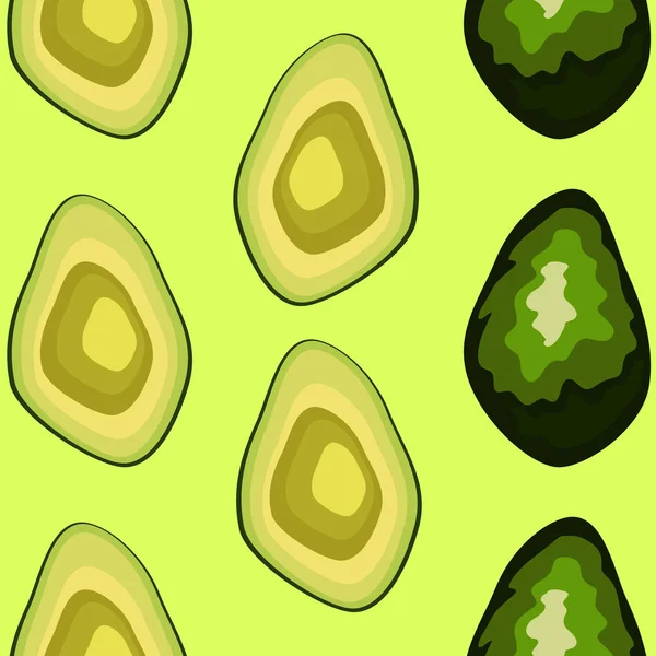 Mão de abacate fresco desenhar sem costura padrão.Nutrição natural e saudável. Alimentos biológicos . — Vetor de Stock