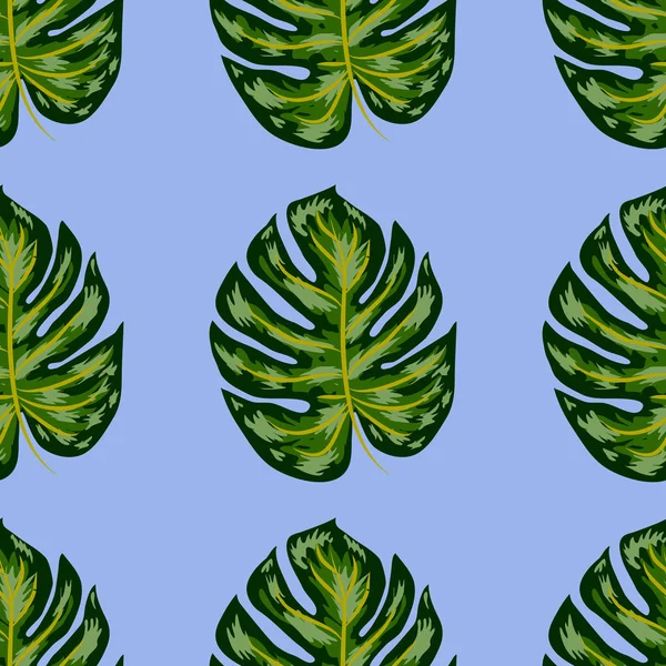 Patrón tropical artístico brillante sin costuras con monstera. moderno colorido trópico fondo allover impresión — Vector de stock