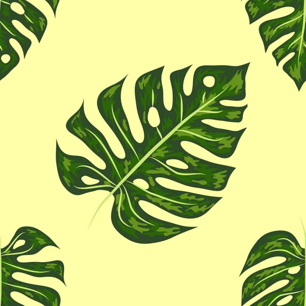 Nahtlose helle künstlerische tropische Muster mit Monstera. moderne bunte Tropen Hintergrund Allover Print — Stockvektor