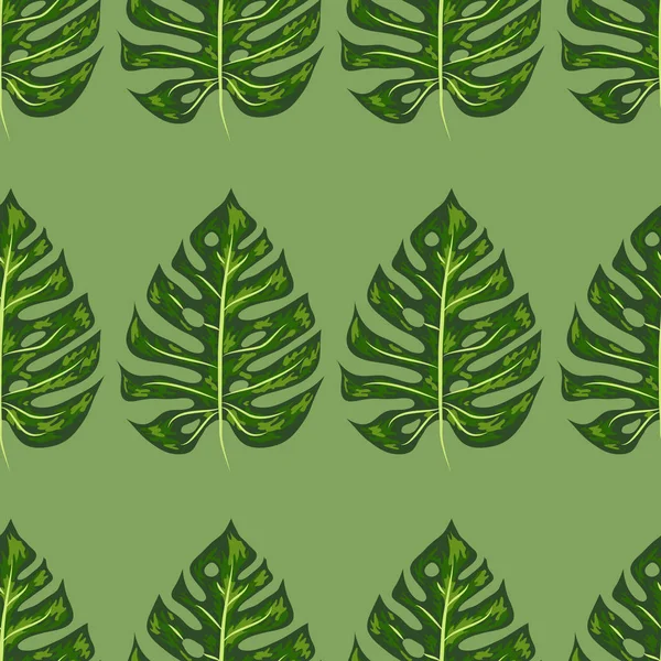 Modèle tropical. Texture sans couture avec feuilles de Monstera dessinées à la main brillante . — Image vectorielle