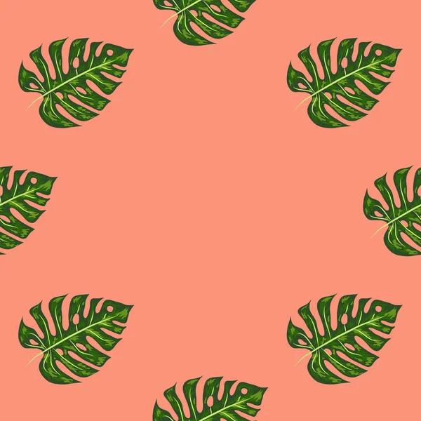 Nahtlose Muster von Blättern monstera. tropische Blätter der Palme. — Stockvektor