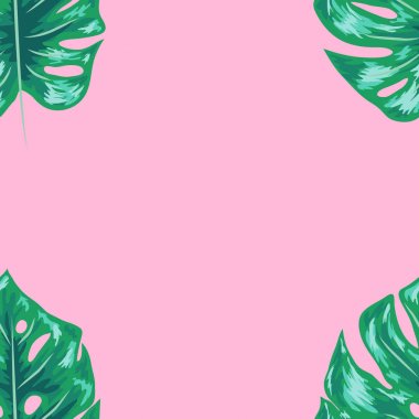 Monstera palmiye yaprakları ile Indigo sorunsuz desen. Yaz tropikal kamuflaj kumaş tasarımı.