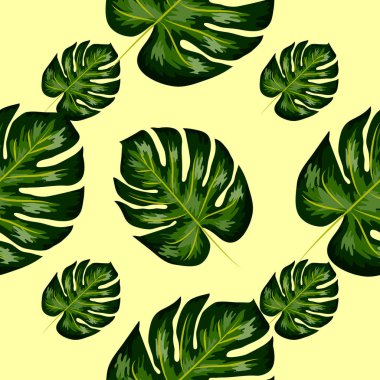 tropikal yaprakları ile botanik dikişsiz desen, hawaii tarzı baskı, ambalaj kağıdı