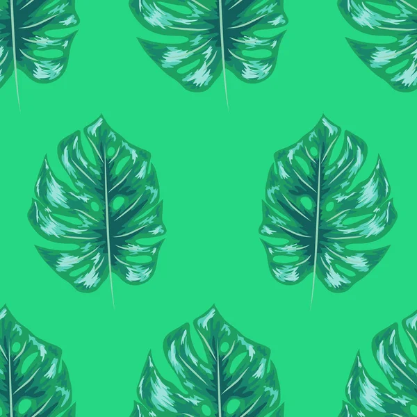 Modèle tropical indigo sans couture avec monstera — Image vectorielle