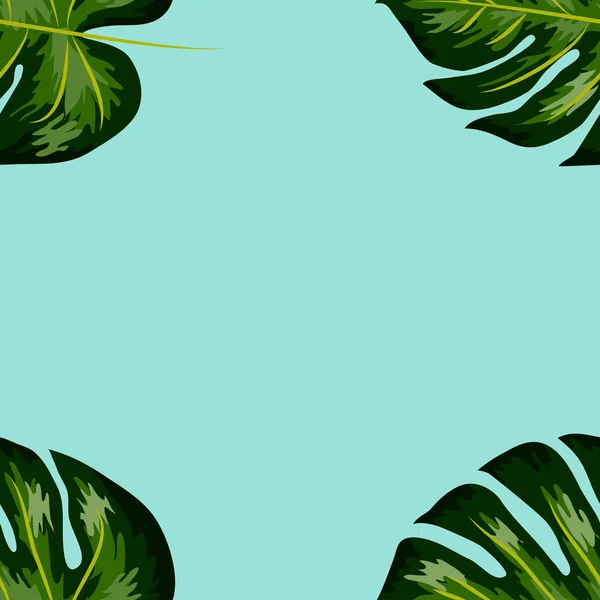 Patrón sin costuras de hojas monstera. Hojas tropicales de palmera . — Vector de stock