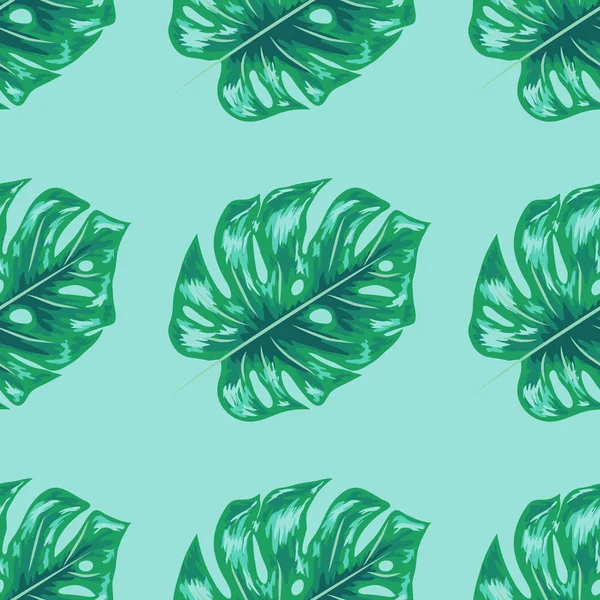 Modèle tropical indigo sans couture avec monstera — Image vectorielle