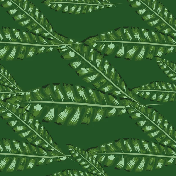 열대 바나나 녹색 잎 매끄러운 패턴 핑크 배경입니다. 이국적인 벽지 — 스톡 벡터