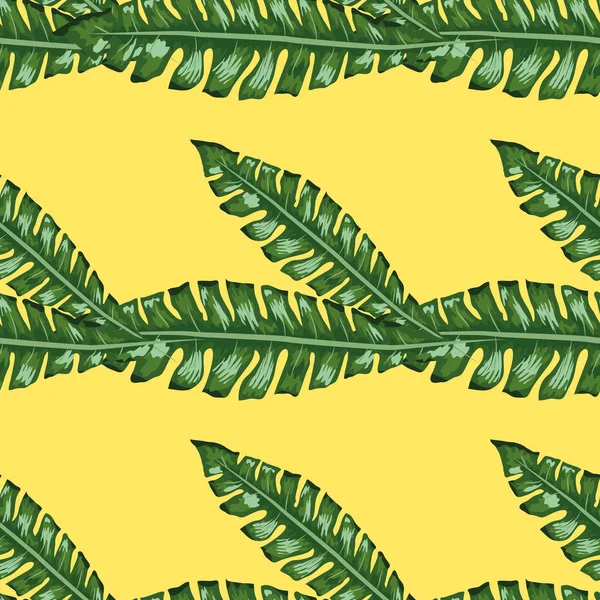 Beau vecteur sans couture motif floral d'été avec des feuilles de banane — Image vectorielle