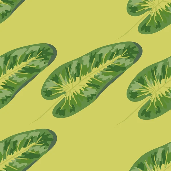 热带植物无缝模式,热带树叶,柔和的复古主题 — 图库矢量图片