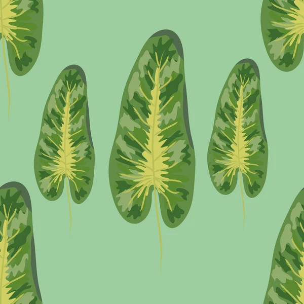 Tropical deja un patrón realista sin costuras. Fondo exótico hawaiano con plantas tropicales . — Vector de stock