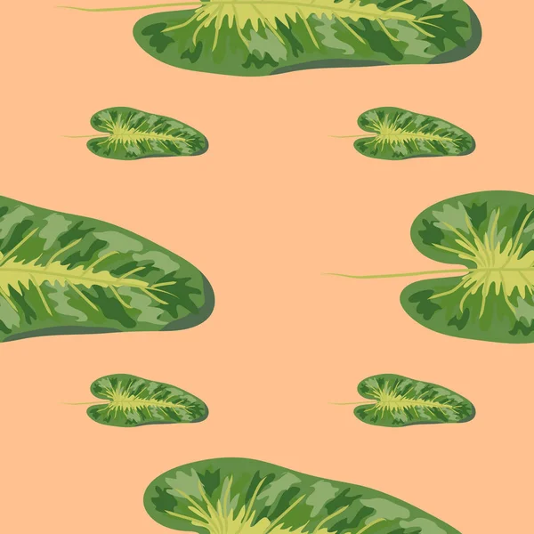 Tropische grüne Blätter von Dieffenbachia. Sommer exotische natürliche nahtlose Muster. — Stockvektor