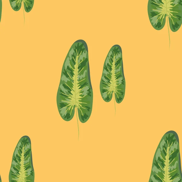 Modello senza soluzione di continuità di piante tropicali. Ripeti lo sfondo tropicale con rami di dieffenbachia. Carta da parati giungla esotica — Vettoriale Stock