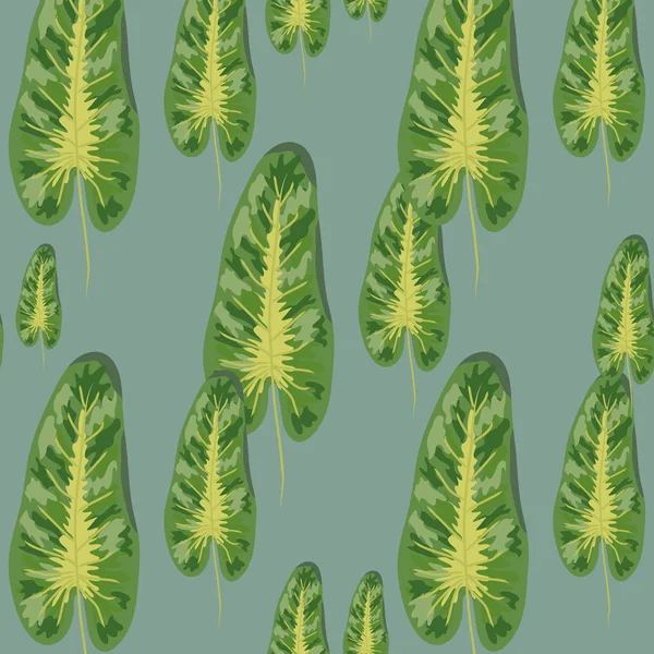 Тропические растения бесшовный узор, тропическая листва, пастельные винтажные темы — стоковый вектор