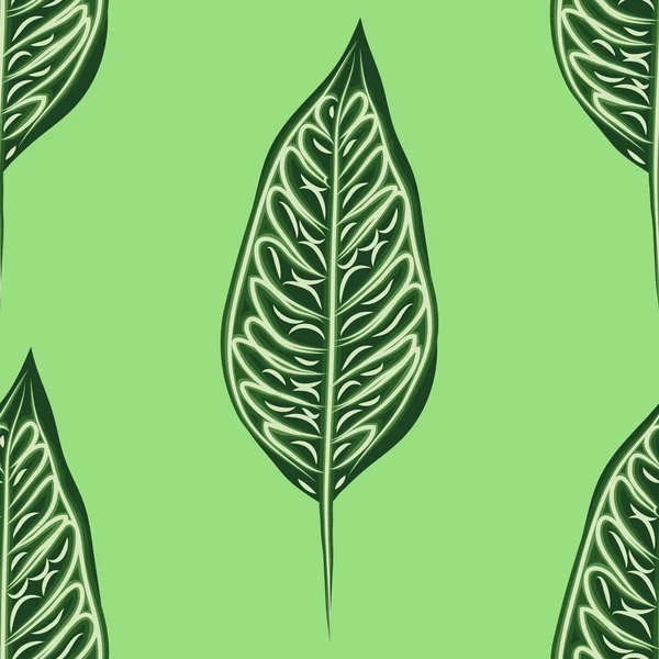 Bezszwowe tropikalne Ficus elastica wzór na jasnym tle. Egzotyczny nadruk. Motywy Vintage. — Wektor stockowy