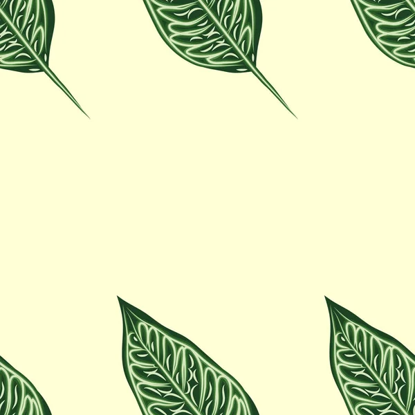 Patrón inconsútil de Ficus Elastica tropical sobre fondo claro. Huella exótica. Motivos vintage . — Vector de stock
