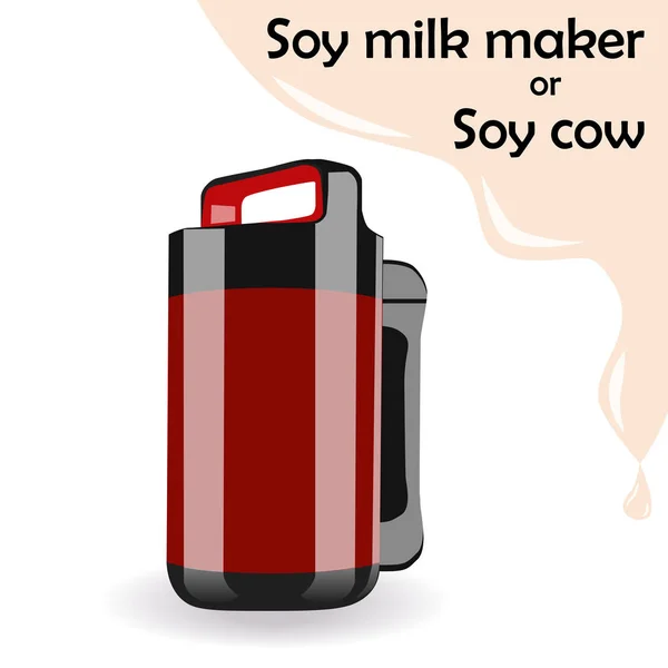 Soya sütü üreticisi. Tahıl harmanlama makinesi. Sağlıklı organik içecek. — Stok Vektör