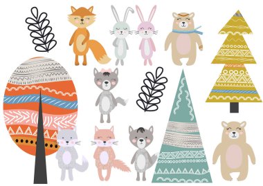 Sevimli İskandinav Tarzı Hayvanlar ve Tasarım Elemanları