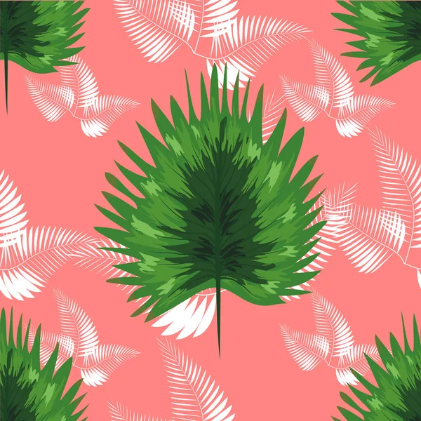 Modèle tropical. Texture sans couture avec feuilles de Monstera dessinées à la main brillante. Fond sans couture avec des plantes tropicales . — Image vectorielle