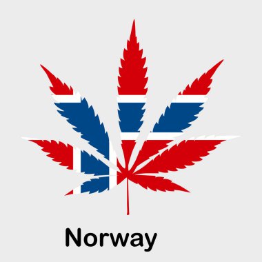 Kenevir yaprağı şeklinde bayrak. Norveç'te esrar, esrar yasallaştırma kavramı