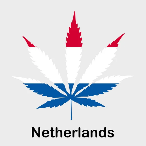 Bandera en forma de hoja de cannabis. El concepto de legalización de la marihuana, cannabis en los Países Bajos — Archivo Imágenes Vectoriales
