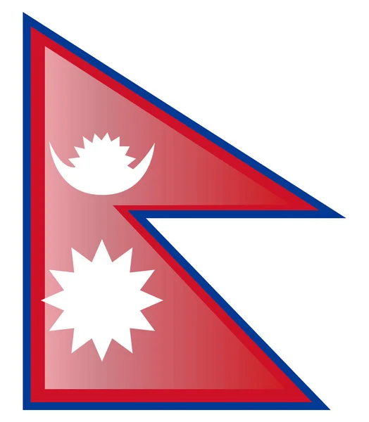 Bandera nacional de Nepal, colores oficiales y proporción correcta. Bandera nacional de Nepal — Vector de stock
