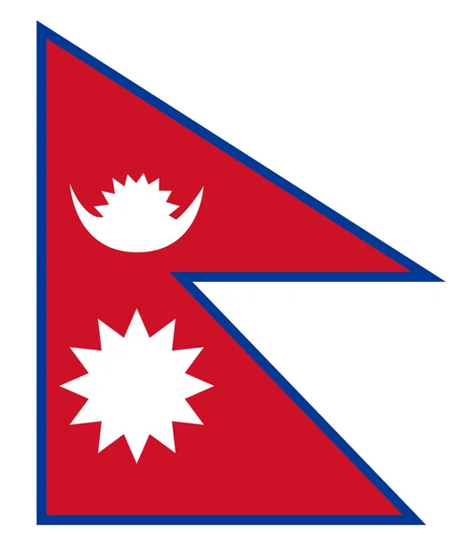 Bandiera nazionale Nepal, colori ufficiali e proporzioni corrette. Bandiera nazionale Nepal — Vettoriale Stock