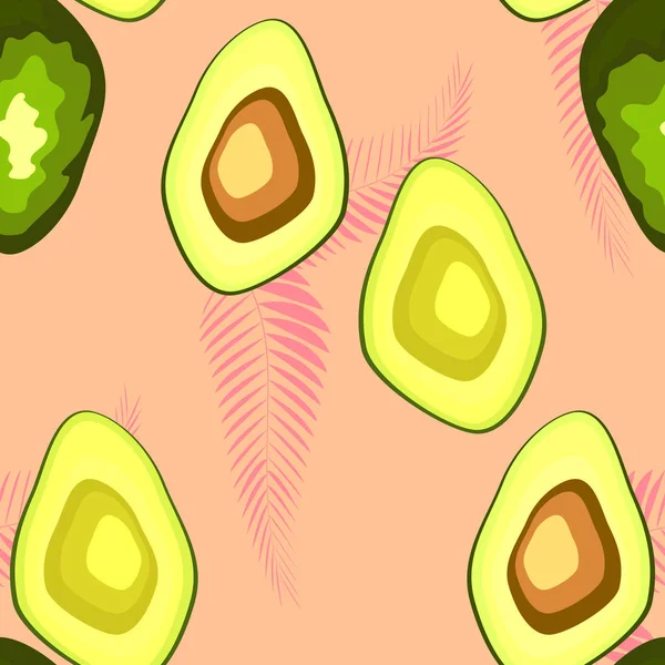 Gesunde Ernährung. Avocado-Print. Nahtloses Muster — Stockvektor