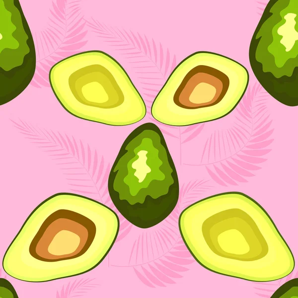 Healthy food. Avocado print. Seamless pattern — Stock Vector