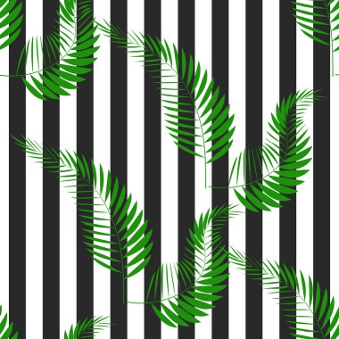 Tropikal çiçek ve yaprak zebra arka plan üzerinde. Sorunsuz. Hayvan baskı moda.